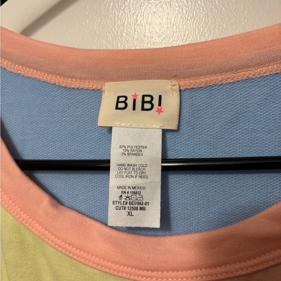 NWOT BiBi Boutique Pastel Patchwork Mini Dress size XL - Picture 3 of 3